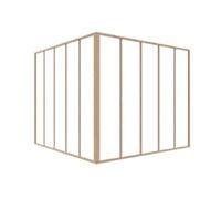 Verrière d'angle d'atelier en aluminium thermolaqué naturel clair 150 x 150 x 130 cm (L x l x H) - BAYVIEW