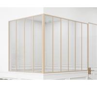 Vente-unique - Verriére d'angle d'atelier en Aluminium thermolaqué Naturel Clair 180 x 120 x 130 cm (L x l x H) - Bayview
