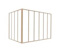 Vente-unique - Verriére d'angle d'atelier en Aluminium thermolaqué Naturel Clair 180 x 120 x 130 cm (L x l x H) - Bayview