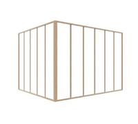 Verrière d'angle d'atelier en aluminium thermolaqué naturel clair 180 x 150 x 130 cm (L x l x H) - BAYVIEW