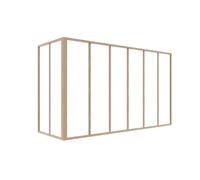 Verrière d'angle d'atelier en aluminium thermolaqué naturel clair 180 x 60 x 105 cm (L x l x H) - BAYVIEW
