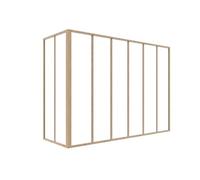 Verrière d'angle d'atelier en aluminium thermolaqué naturel clair 180 x 60 x 130 cm (L x l x H) - BAYVIEW
