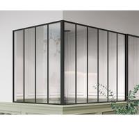 Verrière d'angle d'atelier en aluminium thermolaqué noir 180 x 120 x 130 cm (L x l x H) ? BAYVIEW