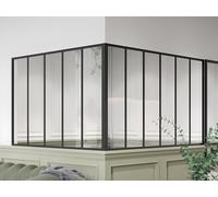 Verrière d'angle d'atelier en aluminium thermolaqué noir 180 x 150 x 105 cm (L x l x H) ? BAYVIEW