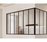 Verrière d'angle d'atelier en aluminium thermolaqué noir 180 x 90 x 105 cm (L x l x H) ? BAYVIEW