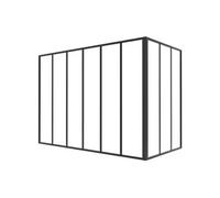 Verrière d'angle d'atelier en aluminium thermolaqué noir 180 x 90 x 130 cm (L x l x H) - BAYVIEW