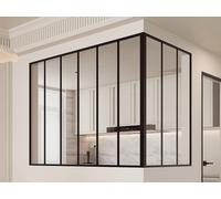 Verrière d'angle d'atelier en aluminium thermolaqué noir 180 x 90 x 130 cm (L x l x H) ? BAYVIEW