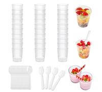 Verrines Plastique, 50 Pièces Verrine Plastique Aperitif, 55 ml Verrine, Réutilisable Verrines, Verrine Tiramisu Convient pour Faire de la Gelée du Pudding de la Mousse du Yaourt et Divers Desserts