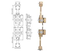 Verrou 4 points Zenith 1550 haut et bas à bouton cylindre de 45mm droit - ISEO - 15500451.5