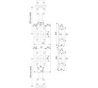 Verrou 4 points Zenith 1550 haut et bas à bouton cylindre de 45mm gauche - ISEO - 15500455.5