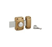 Verrou à bouton Apache pour porte de garage cylindre 30mm pêne 160mm acier 3 clés époxy or - THIRARD