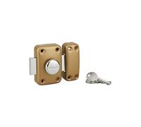 Verrou à bouton Apache pour porte d'entrée cylindre 40mm acier 3 clés époxy or - THIRARD