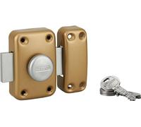 Verrou à bouton CAPITAL pour porte d'entrée, 60mm, époxy or, 3 clés - Thirard