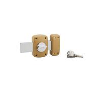 Verrou à bouton Corvette pour porte de garage cylindre 30mm pêne 160mm acier 3 clés époxy bronze - THIRARD