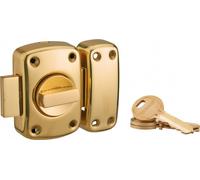 Verrou à bouton Mirage 6 pour porte d'entrée, cylindre 45mm, laiton, 3 clés, laiton - THIRARD