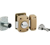 Verrou à bouton Transit 2 A2P* pour porte d'entrée, cylindre 40mm, acier, 4 clés, époxy bronze - THIRARD