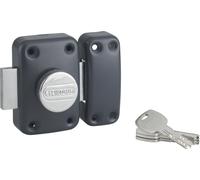 Verrou à bouton Transit 2 pour porte d'entrée, cylindre 40mm, 4 clés, époxy anthracite - THIRARD