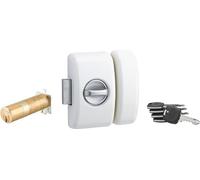 Verrou à bouton Universel ajustable pour entrée, HG 5+, dim. cylindre de 35 à 80mm, acier, 5 clés, epoxy blanc - THIRARD