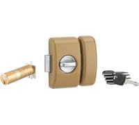 Verrou à bouton Universel ajustable pour entrée, HG 5+, dim. cylindre de 35 à 80mm, acier, 5 clés, epoxy bronzze - THIRARD