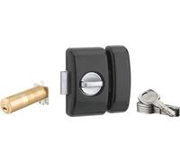 Verrou à bouton Universel ajustable pour entrée, Transit 2, dim. cylindre de 35 à 80mm, acier, 5 clés, epoxy noir - THIRARD
