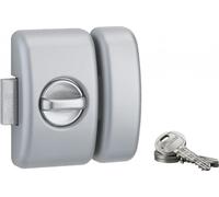 Verrou à bouton Universel pour porte d'entrée, cylindre 45mm, acier, 3 clés, epoxy argent - THIRARD