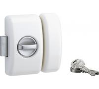 Verrou à bouton Universel pour porte d'entrée, cylindre 45mm, acier, 3 clés, epoxy blanc - THIRARD