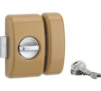 Verrou à bouton Universel pour porte d'entrée, cylindre 45mm, acier, 3 clés, epoxy bronze - THIRARD