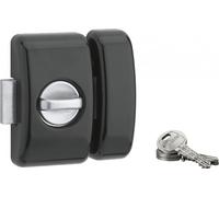 Verrou à bouton Universel pour porte d'entrée, cylindre 45mm, acier, 3 clés, epoxy noir - THIRARD