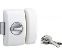 Verrou à bouton Universel pour porte d'entrée, cylindre 45mm, acier, 4 clés, epoxy blanc - THIRARD