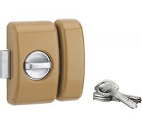 Verrou à bouton Universel pour porte d'entrée, cylindre 45mm, acier, 4 clés, epoxy bronze - THIRARD