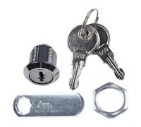 Verrou à came en alliage métallique pour armoire, tiroir, casier, porte de boîte aux lettres avec 2 clés, 16 mm, argenté (16 mm)