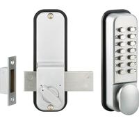 Verrou à combinaison mécanique en applique pour porte intérieure, 8 chiffres ou lettres, chromé mat - THIRARD
