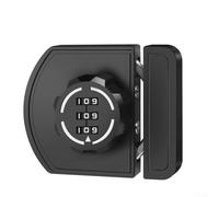 Verrou à mot de passe en alliage de zinc sans perçage pour porte coulissante, armoire, tiroir avec mécanisme rotatif et cadran lumineux pour une utilisation de nuit (noir)