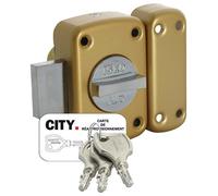 Verrou Arnov Cavith 4115 à bouton barette bronzé or ISEO 10740001