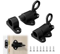Verrou automatique à ressort, lot de 2, avec vis pour fenêtres, armoires, portails de jardin, cages pour animaux, portes en bois/balcon (noir)