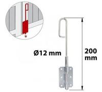 Verrou baïonnette acier zingué, H.200 x L.60 x P.20 mm Zingué G