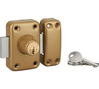 Verrou CAPITAL pour porte d'entrée vitrée à double cylindre, époxy or, cylindre 50mm, 3 clés- Thirard