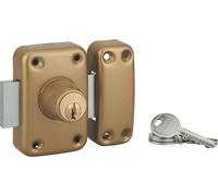 Verrou CAPITAL pour porte d'entrée vitrée à double cylindre, époxy or, cylindre 60mm, 3 clés- Thirard