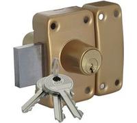 Verrou CITY 26 à double entrée gâche huisserie bois cylindre de 50mm - ISEO - 10022501 Noir G