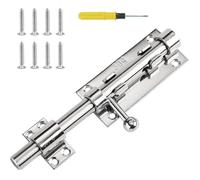 Verrou coulissant en acier inoxydable 304 pour portail coulissant, verrou de porte en acier inoxydable 304 avec trou de cadenas, verrou de porte en acier inoxydable avec vis, tournevis