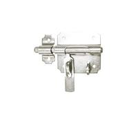 Verrou de box avec porte cadenas Torbel - Zingué blanc - Diamètre pêne 10 mm