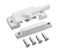 Verrou de châssis en alliage de zinc blanc pour glissement vertical, loquet sécurisé à crochet à came avec anti-goujons, loquet de 60 x 25 mm pour châssis simple à double suspension (gauche)
