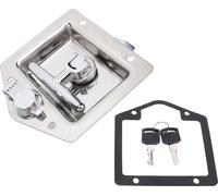 Verrou de coffre à outils à poignée en T, 12,4 x 12,4 cm, acier inoxydable poli miroir, serrure de coffre à outils pour camping-car avec joint à clé pour caravanes, camions