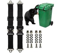 Verrou De Couvercle De Poubelle Avec Fixations Métalliques Sangles | Verrous Couvercle Poubelle Anti Raton Laveur 2 Pièces Pour Animaux Sauvages Chien Extérieur Jardin