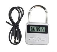 Verrou de minuterie en métal avec écran LCD pour entraînement disciplinaire - Cadenas numérique 99H avec fonction automatique - Boîtier en métal étanche pour salle de sport ou bureau - Noir - 11,4 cm