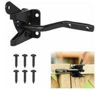 Verrou de Portail Verrouillage automatique-Serrure Métal à Boulon-Loquet Acier à Gravité Clôture Jardin-Noir-Vis de Fixation Fournis