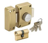 Verrou de porte à bouton 45 mm avec Cylindre supplémentaire 30x30 mm 4 clés uniques