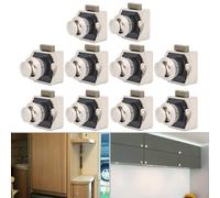 Verrou de porte à bouton-poussoir, lot de 10, en métal, finition nickel perlé, pour camping-car