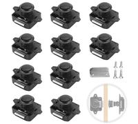 Verrou de porte à bouton-poussoir, lot de 10, pour camping-car, caravane, bateau, couleur noire