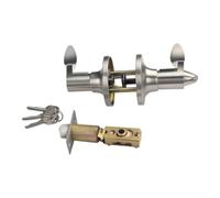 Verrou de porte n laiton massif pour portes de 25 à 45 mm en acier | Mécanisme anti-crochetage à cylindre avec kit de loquet réglable 60/70 mm, serrure de porte haute sécurité (argent)